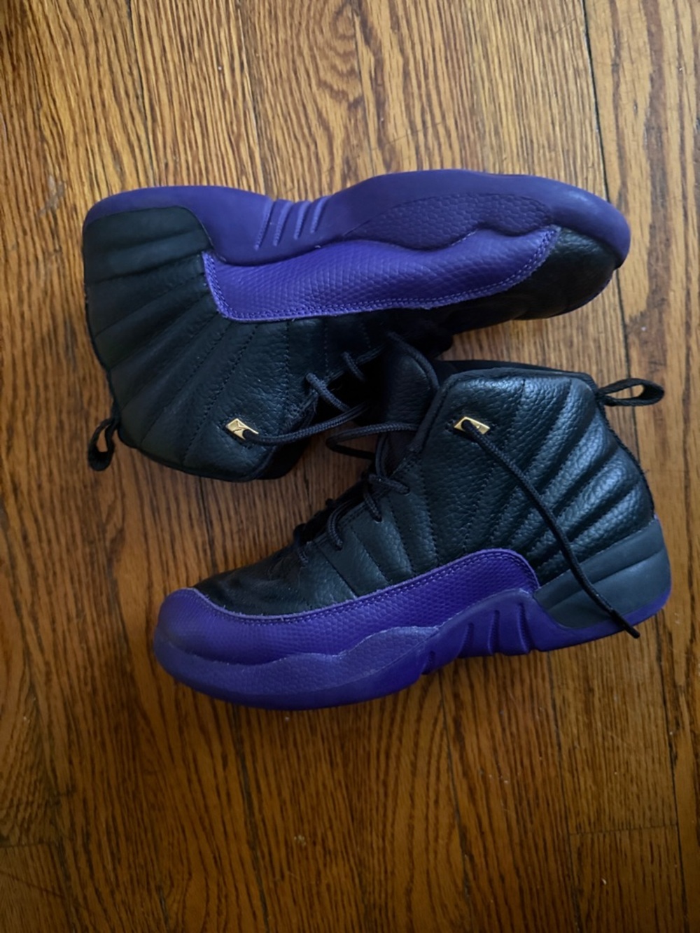 Jordan Kids Black and Purple High-Top Sneakers